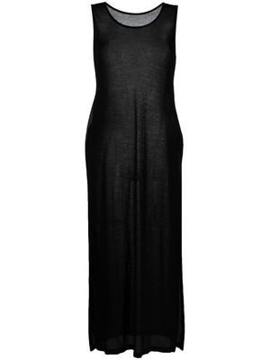 Yohji Yamamoto semi-sheer cotton dress - Black