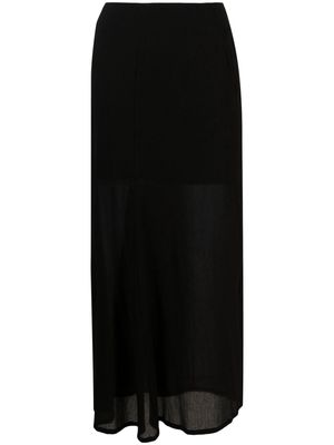 Yohji Yamamoto semi-sheer long skirt - Black