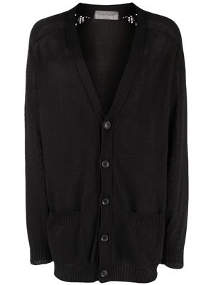 Yohji Yamamoto short-sleeve knitted cardigan - Black