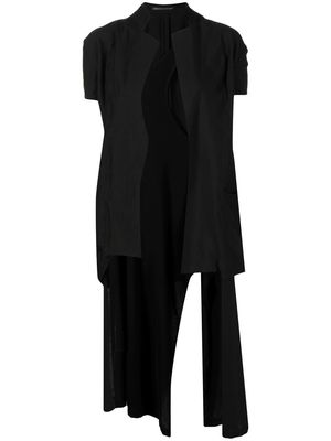Yohji Yamamoto short-sleeved open-front jacket - Black
