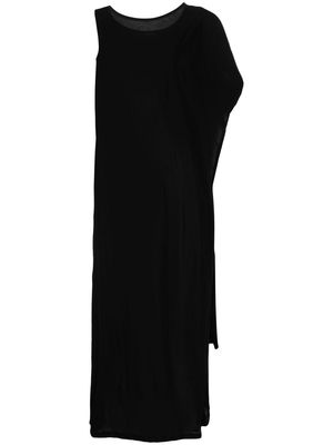Yohji Yamamoto side-slit sleeveless midi dress - Black