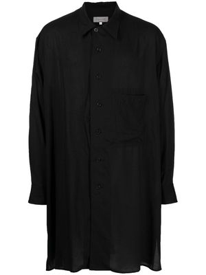 Yohji Yamamoto single-breasted button shirt coat - Black