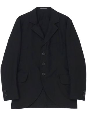 Yohji Yamamoto single-breasted cotton blazer - Black