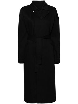 Yohji Yamamoto single-breasted cotton trench coat - Black