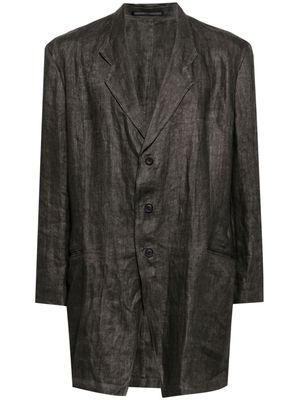 Yohji Yamamoto single-breasted linen blazer - Neutrals