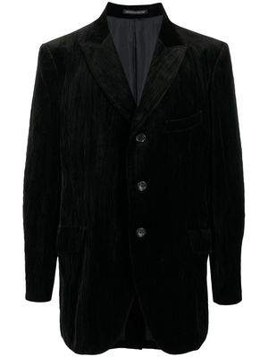 Yohji Yamamoto single-breasted velvet blazer - Black