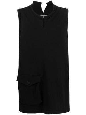 Yohji Yamamoto sleeveless cotton vest - Black