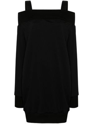 Yohji Yamamoto square-neck cady midi dress - Black