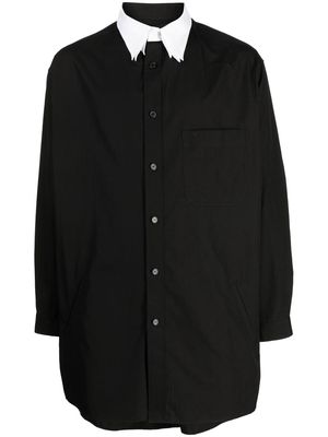 Yohji Yamamoto stacked-collars long-sleeve shirt - Black