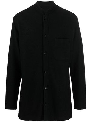 Yohji Yamamoto Stand Up-Collar wool shirt jacket - Black