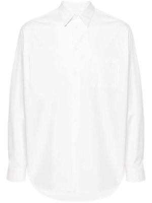 Yohji Yamamoto straight-collar cotton shirt - White