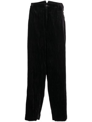 Yohji Yamamoto straight-leg velvet trousers - Black