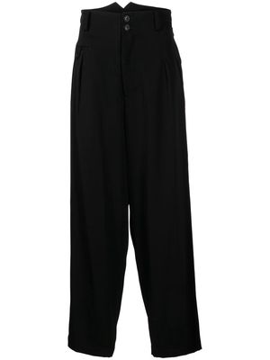 Yohji Yamamoto straight-leg wool pants - Black