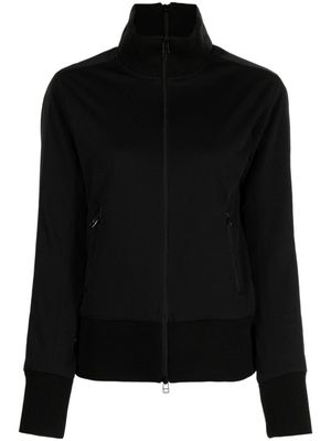 Yohji Yamamoto stripe-detail zip-up sweatshirt - Black