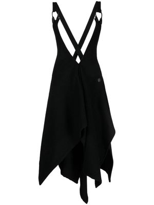 Yohji Yamamoto suspender asymmetric midi skirt - Black