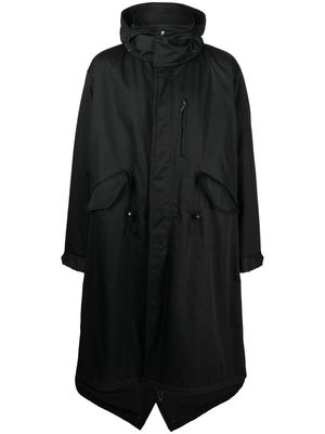 Yohji Yamamoto T/C Twill Z-Thinsulate parka coat - Black