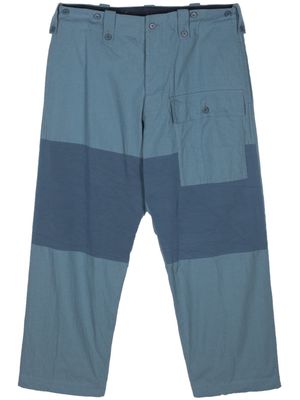 Yohji Yamamoto tapered cotton cargo trousers - Blue