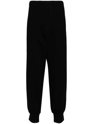 Yohji Yamamoto tapered cotton track pants - Black