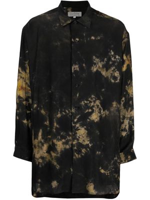 Yohji Yamamoto tie-dye silk shirt - Black