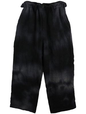 Yohji Yamamoto tie-dye wool track pants - Brown