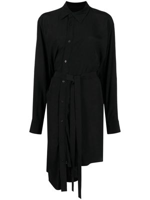 Yohji Yamamoto tied-waist asymmetric shirt - Black
