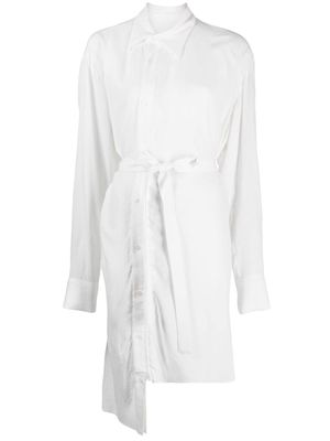 Yohji Yamamoto tied-waist asymmetric shirt - White