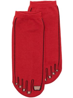 Yohji Yamamoto Toe Nail cotton-blend socks - Red