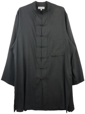 Yohji Yamamoto toggle-fastening satin shirt - Black