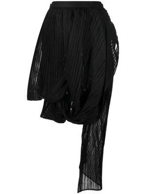 Yohji Yamamoto Twist Plush Gather skirt - Black