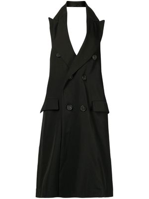 Yohji Yamamoto waistcoat-style double-breasted coat - Black