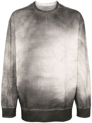 Yohji Yamamoto washed-effect cotton sweatshirt - Grey