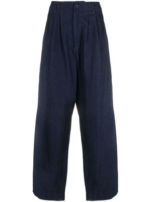 Yohji Yamamoto wide-leg cotton jeans - Blue