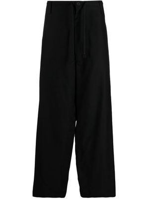 Yohji Yamamoto wide-leg cotton trousers - Black