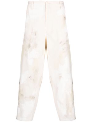 Yohji Yamamoto wide-leg cotton trousers - Neutrals