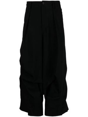 Yohji Yamamoto wide-leg pintuck-detail pants - Black