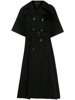 Yohji Yamamoto Wood Rain short sleeve trench coat - Black