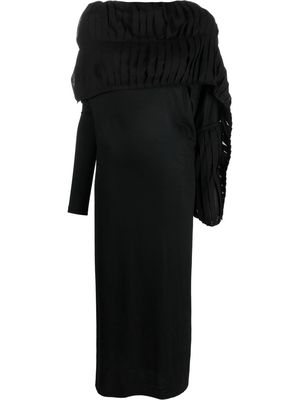 Yohji Yamamoto wool and cotton dress - Black