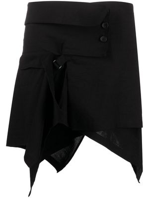 Yohji Yamamoto wrap-style mini skirt - Black