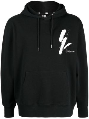 Yohji Yamamoto x New Era logo-print cotton hoodie - Black