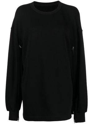 Yohji Yamamoto zip-detail cotton sweatshirt - Black