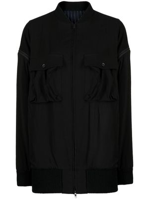 Yohji Yamamoto zip-detail stand up-collar jacket - Black