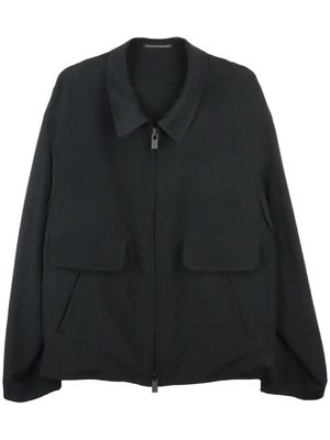 Yohji Yamamoto zip-up shirt jacket - Black