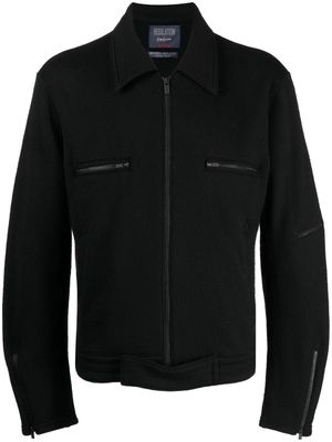 Yohji Yamamoto zip-up wool shirt jacket - Black