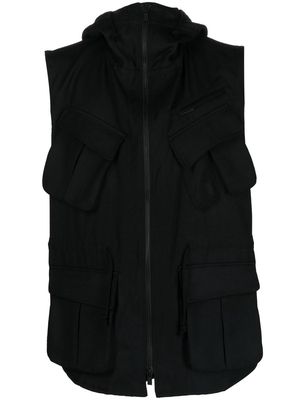 Yohji Yamamoto zipped gilet jacket - Black
