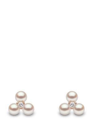 Yoko London 18kt rose gold freshwater pearl and diamond earrings - 9
