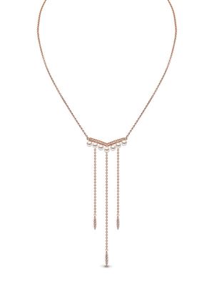 Yoko London 18kt rose Trend freshwater pearl and diamond necklace - 9