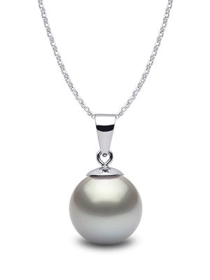 Yoko London 18kt white gold Classic 9mm grey Tahitian Pearl pendant necklace - Silver
