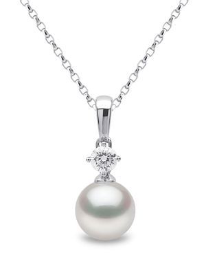 Yoko London 18kt white gold Classic Akoya pearl and diamond necklace - Silver
