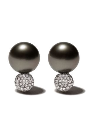 Yoko London 18kt white gold Classic Tahitian pearl and diamond earrings - 7