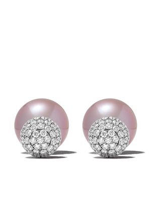 Yoko London 18kt white gold Duet freshwater pearl and diamond earrings - 7